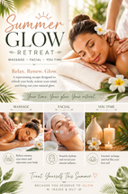 Summer glow retreat lady getting massage and facial