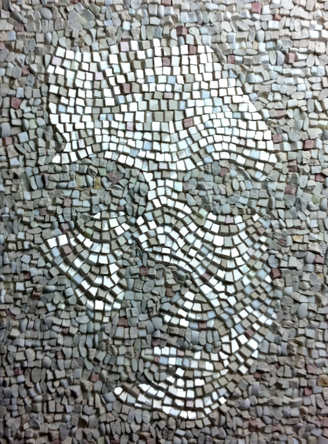 Mosaic texture with hidden portrait