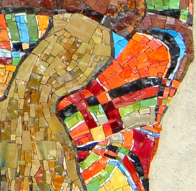 Thumbnail: Girl in Black Pinafore, Wrapped in Plaid blanket