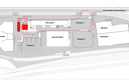 Site de production circulaire complet, recyclage et valorisation des déchets de chantier à Vufflens-la-Ville