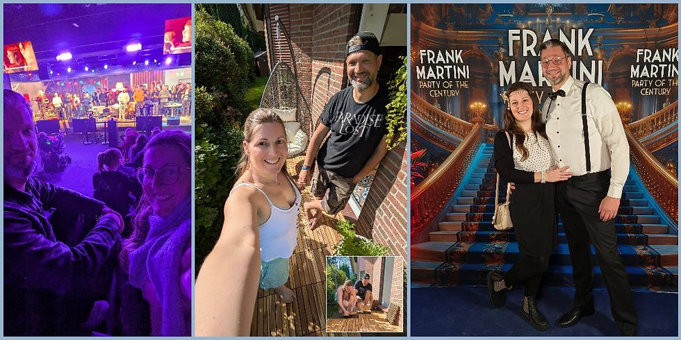 Paar beim Rocket Beans TV Besuch, Terrassen-Bau, Frank Martini Party