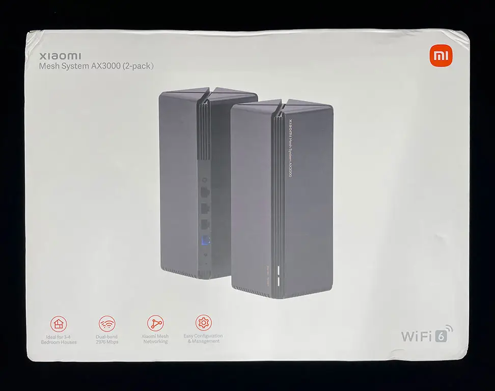 Unboxing and components of the Xiaomi Mesh System AX3000, which doubles the WiFi speed