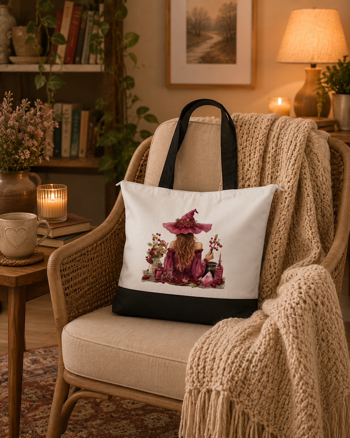 Cherry Witch Tote Bag