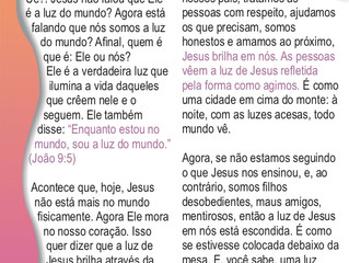 Refletindo a luz de Jesus