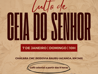 Ceia do Senhor e café colonial neste domingo (07.01)