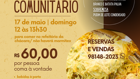 Vem aí o almoço comunitário na chácara