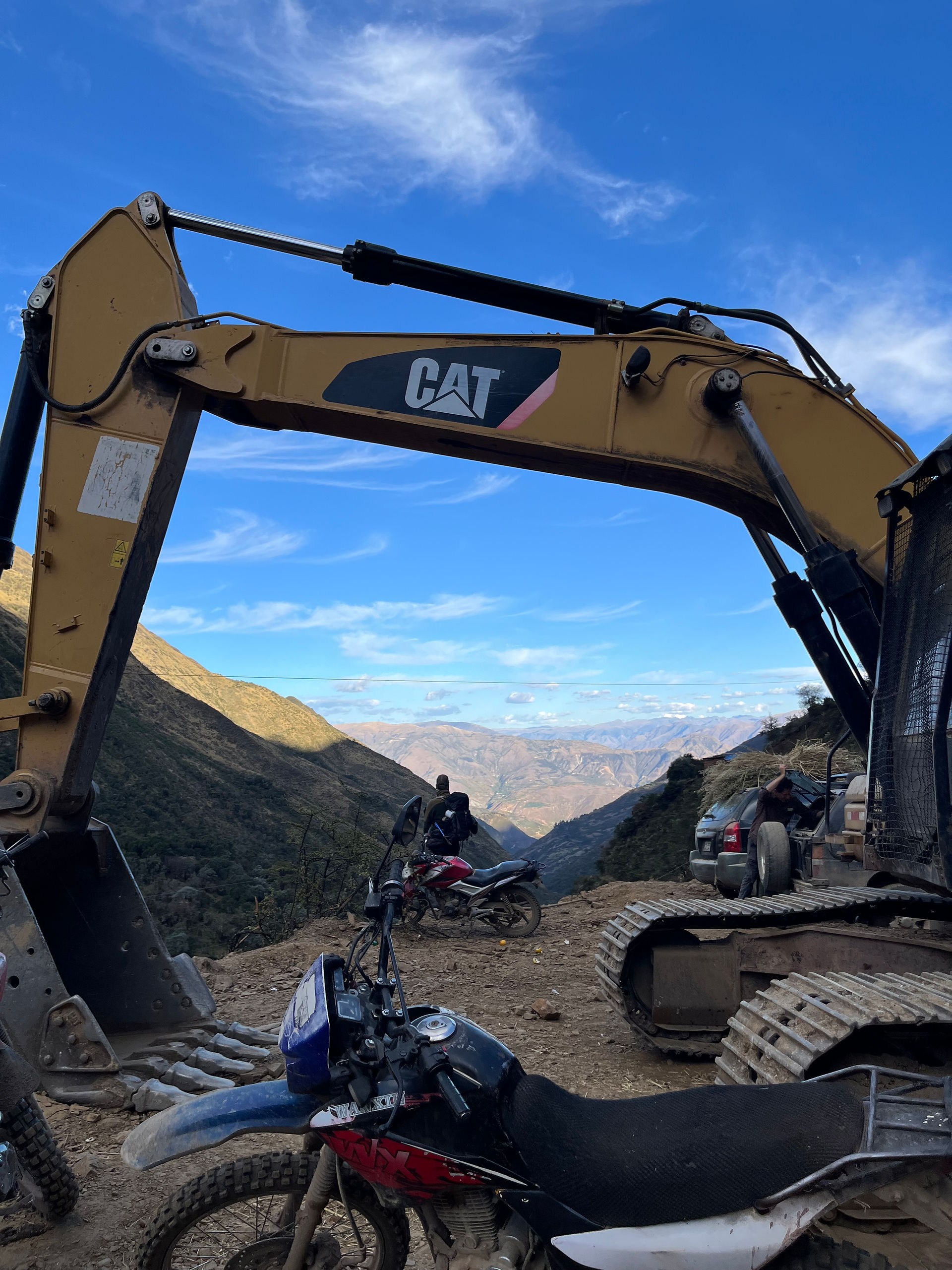 Machinery near the landslide