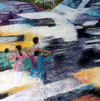 New Delhi traffic _ Acrylic with artist knife on canvas _ 50x60cm  .png