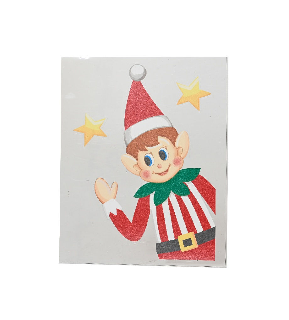 Miniatura: Sticker  de Elfo y Galleta. Largo 34.5cm x Ancho 28.5cm x Alto 0.1cm.