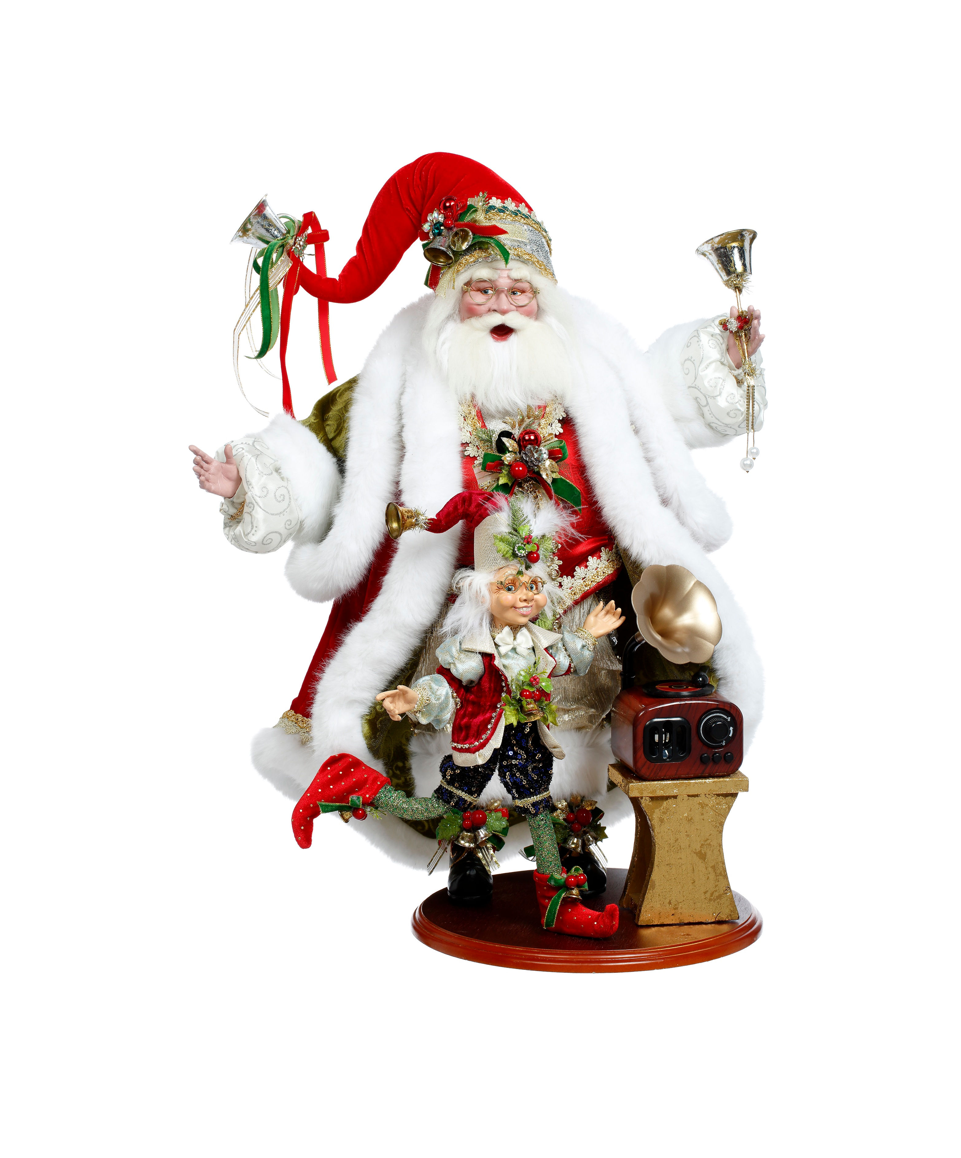 Santa Claus y Elfo. 58,5cm.