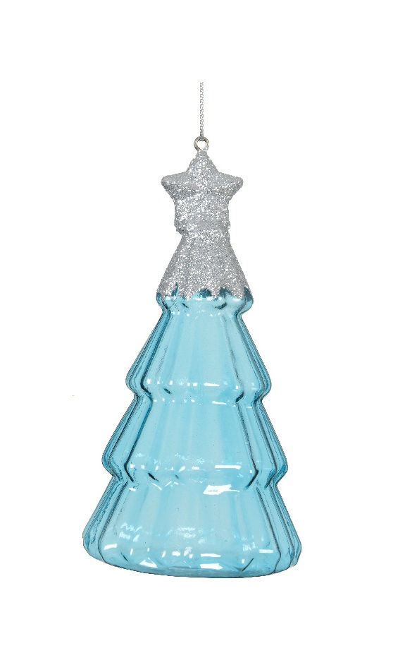 Miniatura: Colgante arbolito navidad cristal, 6.7cm x 12.6cm.