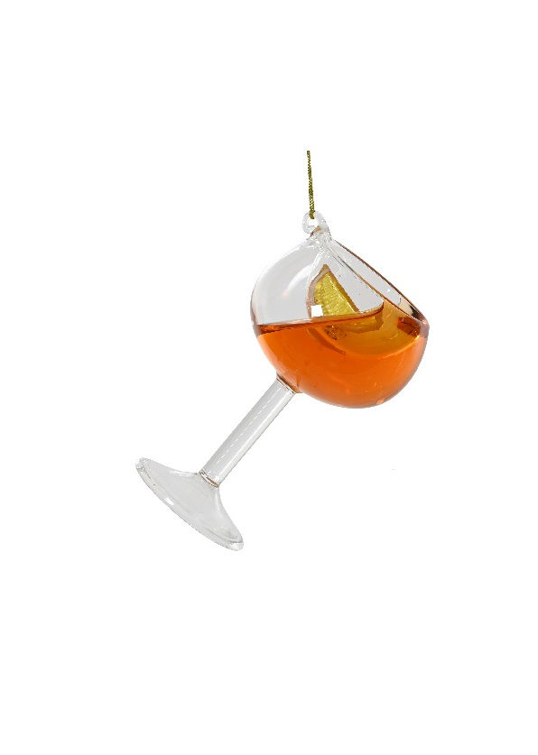 Miniatura: Colgante copa licor, cristal, 7.2cm x 6.4cm x 10.3cm.