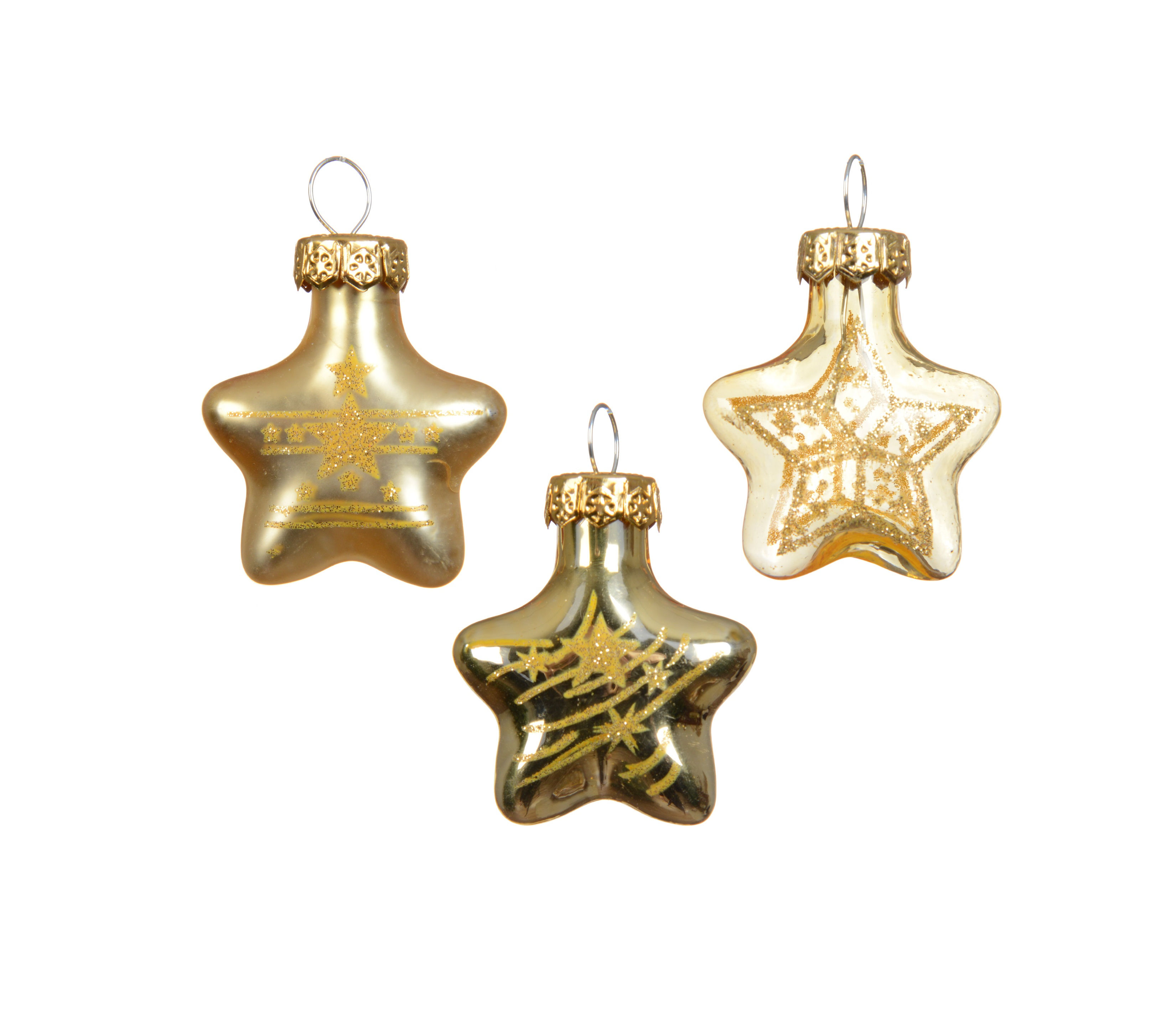 Estrellas Cristal Variadas. 9u. 3x1,3x3cm.