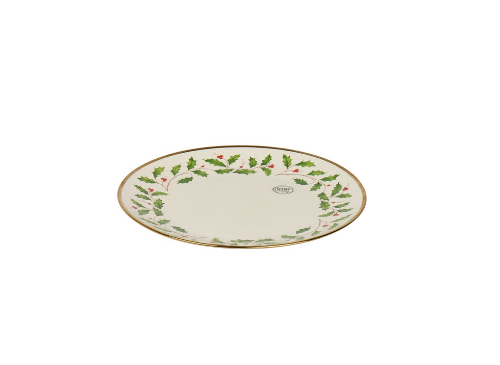 Miniatura: Plato Porcelana. Postre. Ribete Dorado. 20cm.