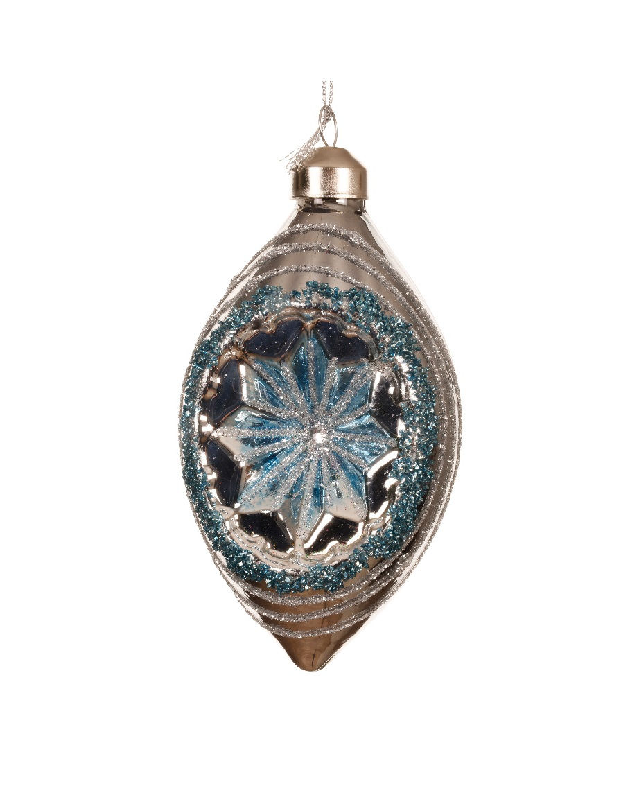 Miniatura: Bola crista, azul, 6cm x Alto 12cm.