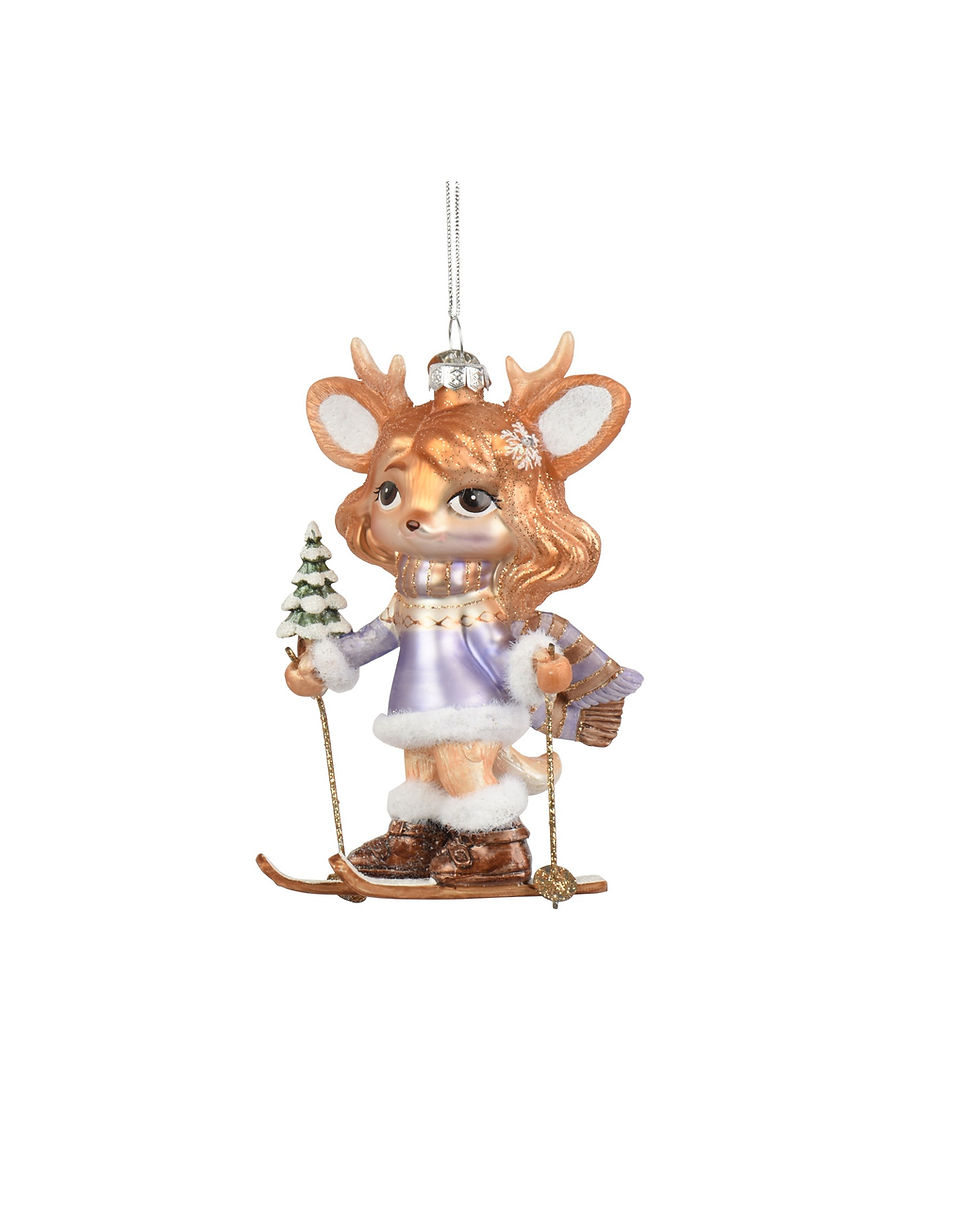 Miniatura: Colgante Cristal Zorrillos. 9.5x8.2x12.3cm.