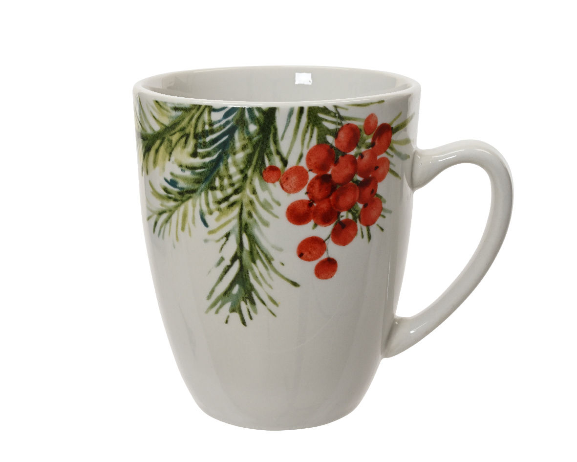 Taza decorada. Porcelana. Largo 8.7cm x Ancho 8.7cm x Alto 10.5cm.
