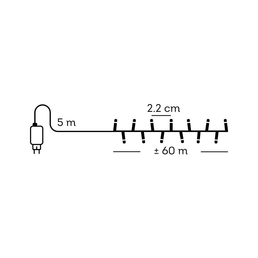 Miniatura: Guirnalda Luz Led Compacta.  Cálida. L.6000cm.