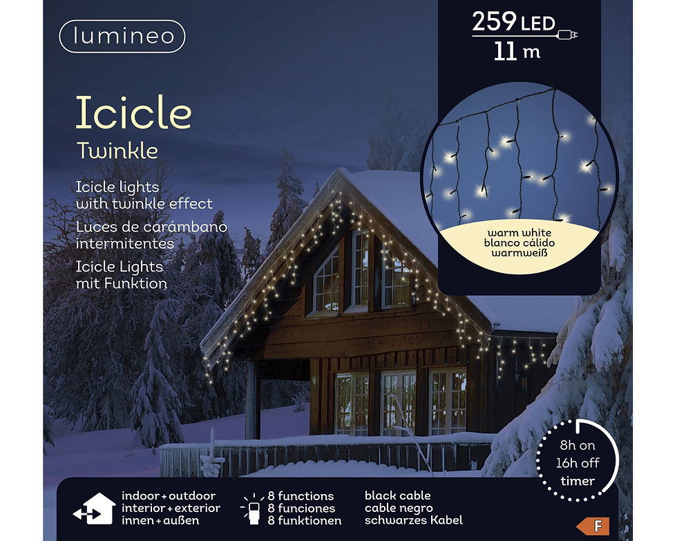 Miniatura: Cortina Tipo Carámbano. Luz Led Cálida. L.1100cm x H.50cm.