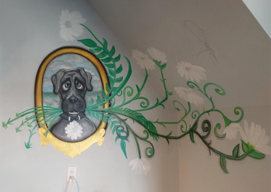 Cafe murals , custom company murals, small business support , dog and daisys