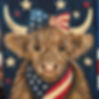 Patriotic Highland Cow