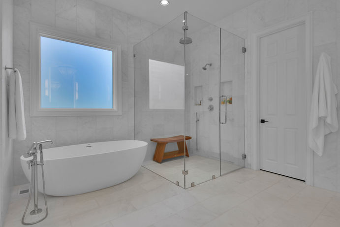 Simpsonville Property Remodel - Master Bathroom Tub - Daniel Builders