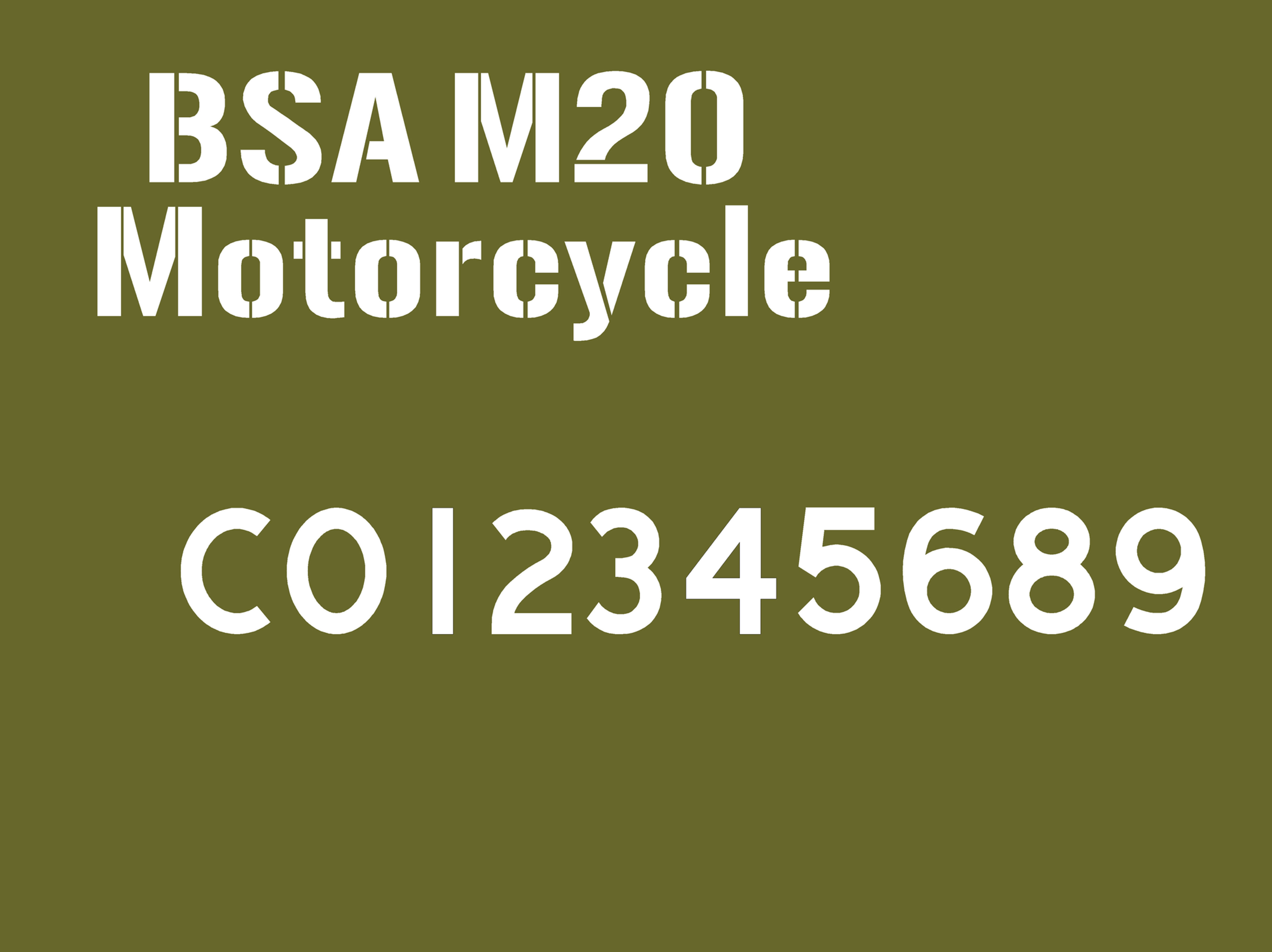 BSA M20 Motorcycle Census Numbers