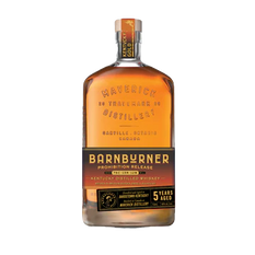 Bottle of Barnburner Prohibition Release Kentucky distilled whiskey, labeled 5 years aged.