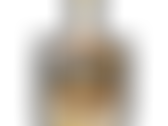 Bottle of BridgeLand Distillery Taber Corn Bourbon, amber whiskey and gold cap, label with bridge graphic.