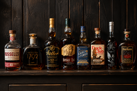 Canadian bourbon hunters Michigan bourbon haul featuring Weller 12 Year, Eagle Rare, Four Roses, 1792 and other bourbon bottles