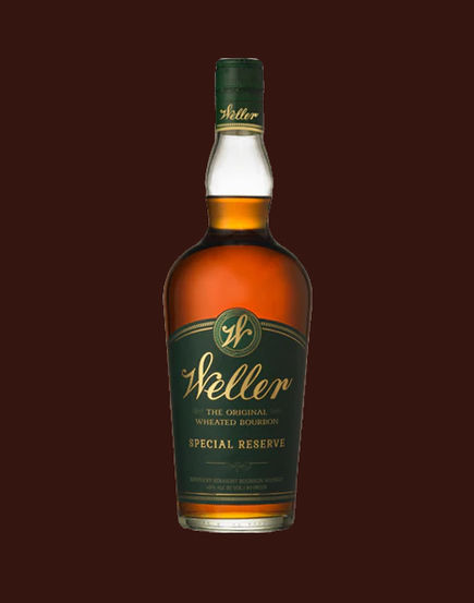 Weller Special Reserve Bourbon, featuring its distinctive green label, offers a smooth and rich wheated bourbon experience.