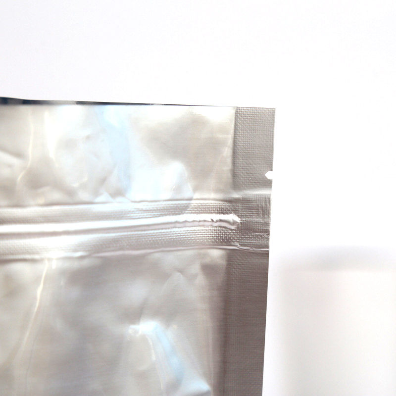 Thumbnail: Aluminium Stand-Up Silver Food Pouches, Zip Lockable & Heat Seal - 210x310x50mm