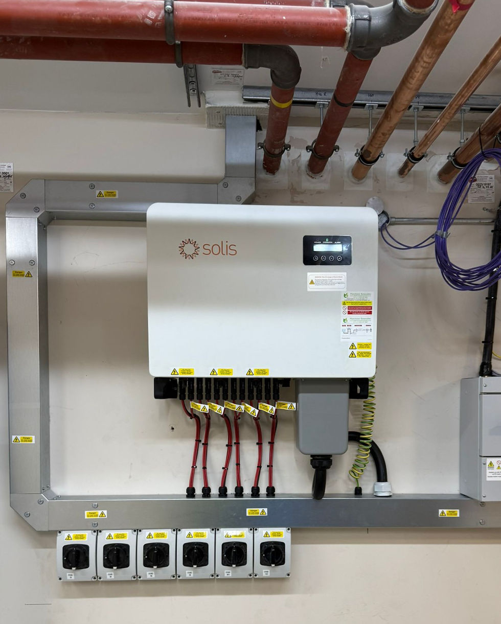 Electrical control panel installation within care home plant room