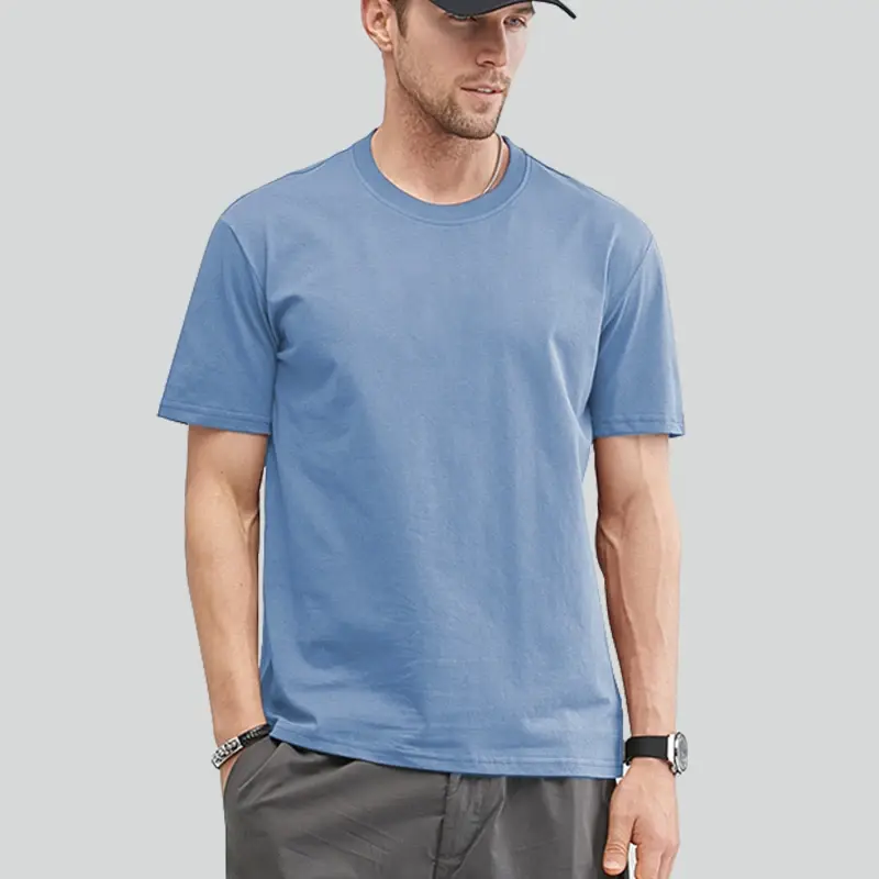 Thumbnail: Good Quality Men Cotton T-shirt Women Short Sleeves Tee Shirt Basic Plain Tops