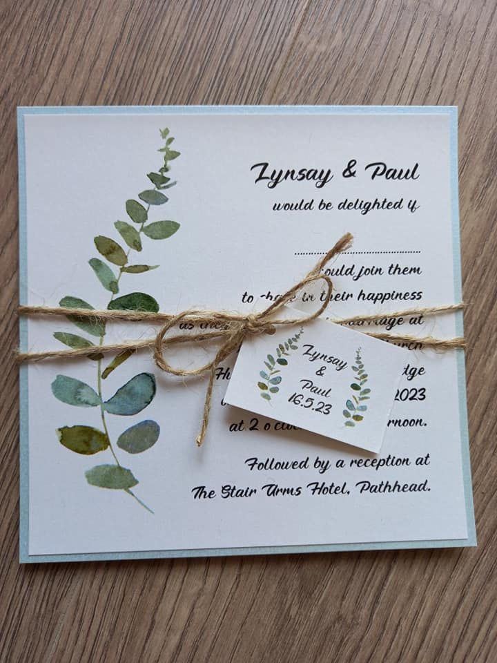 Thumbnail: Eucalyptus Spray Wedding Invitation - INV22062101 -  Minimum Order 10