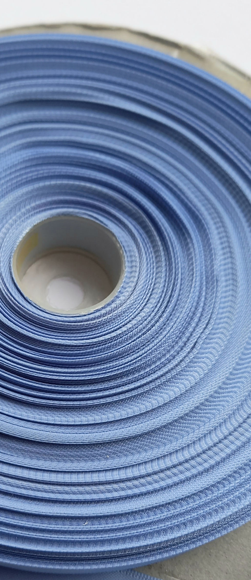 Thumbnail: Berisford's 15mm or 10mm, cornflower blue double face satin ribbon. 100% polyester.