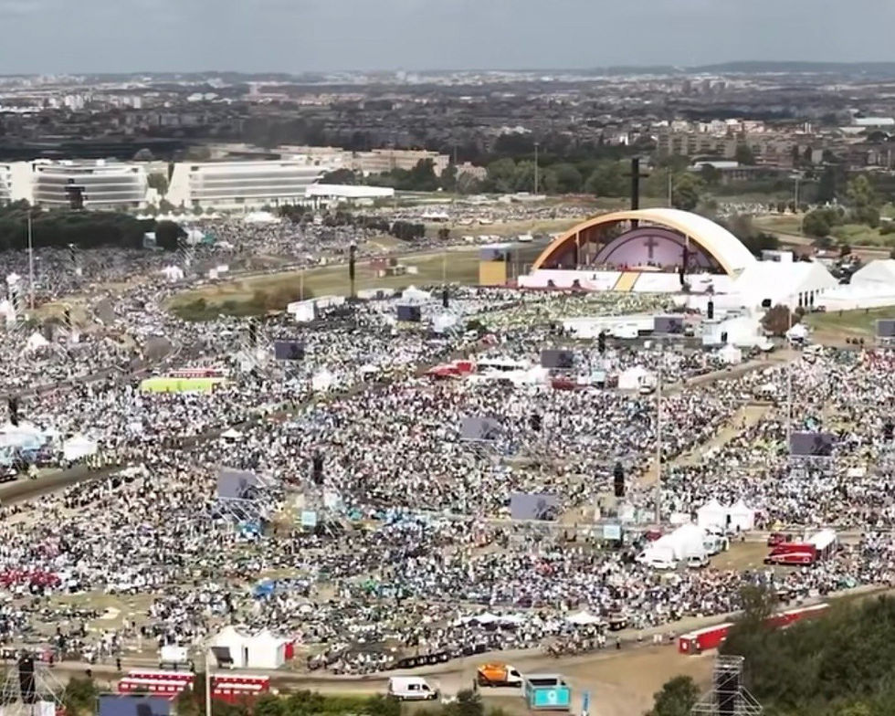 La zona di Tor Vergata durante il Giubileo dei Giovani