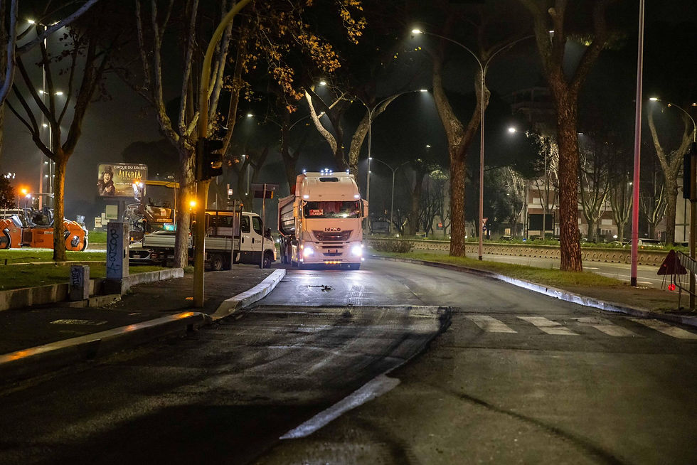 Lavori in corso in via Cristoforo Colombo