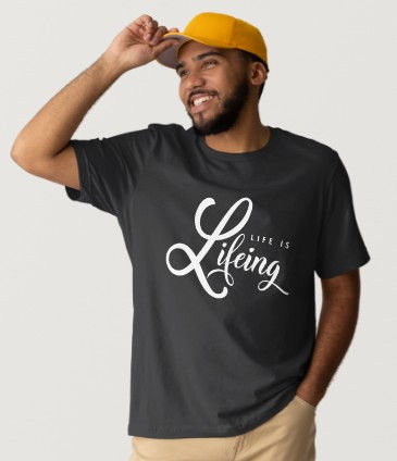 Thumbnail: Life is Lifeing (Script) Black T-Shirt
