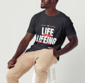 Thumbnail: Life is Lifeing (Block) Black T-Shirt