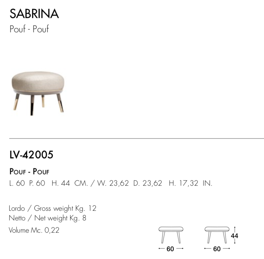 Pouf Sabrina by Volpi Scheda tecnica