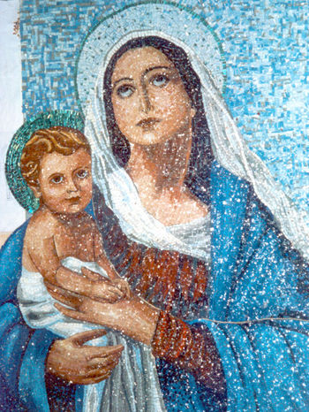 Decorazione Musiva madonna con bambino