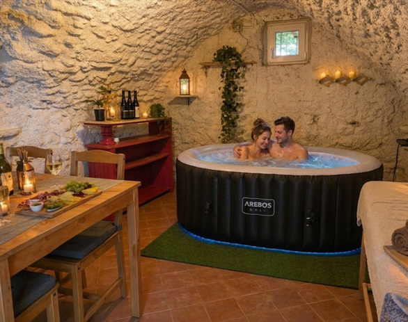 Casa Lea: casa vacanze alle 5 terre. Area SPA - coppia immersa in jaccuzzi