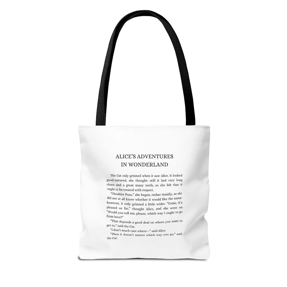 Alice In Wonderland Alice and the Cheshire Cat Tote Bag