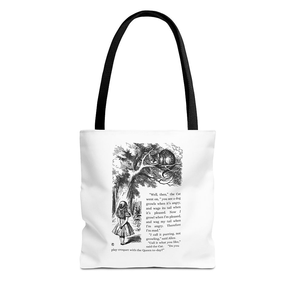 Alice In Wonderland Alice and the Cheshire Cat Tote Bag