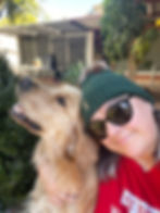 Golden Retriever and Woman with Beanie