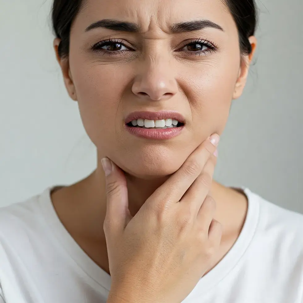 A woman experiencing TMJ Pain seeking relief from the best chiropractor in Toronto so they can provide chiropractic care and chiropractic adjustments.