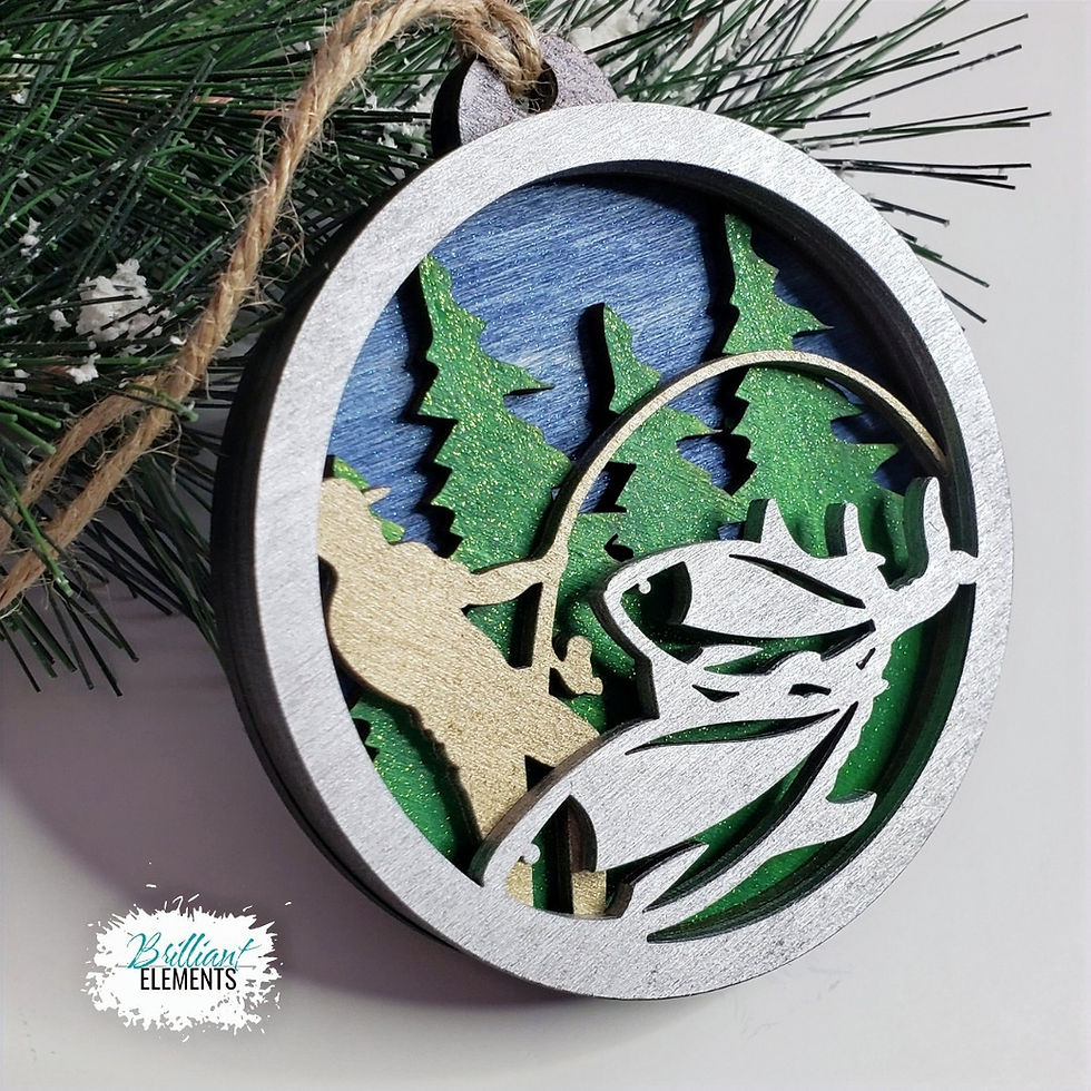 Thumbnail: Columbia River Fishing Ornament