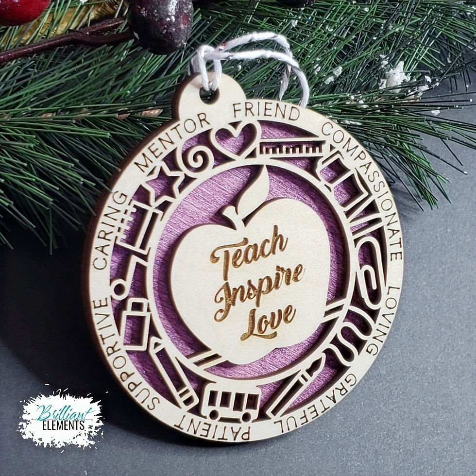 Thumbnail: Teach - Inspire - Love Ornament