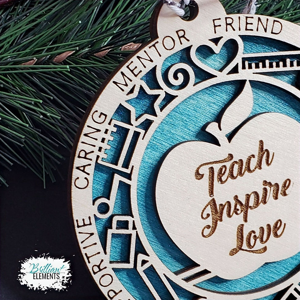 Thumbnail: Teach - Inspire - Love Ornament